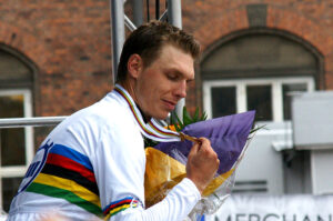 Tony Martin after wining 2011 WC TT (Mogens Engelund, Wikimedia Commons)