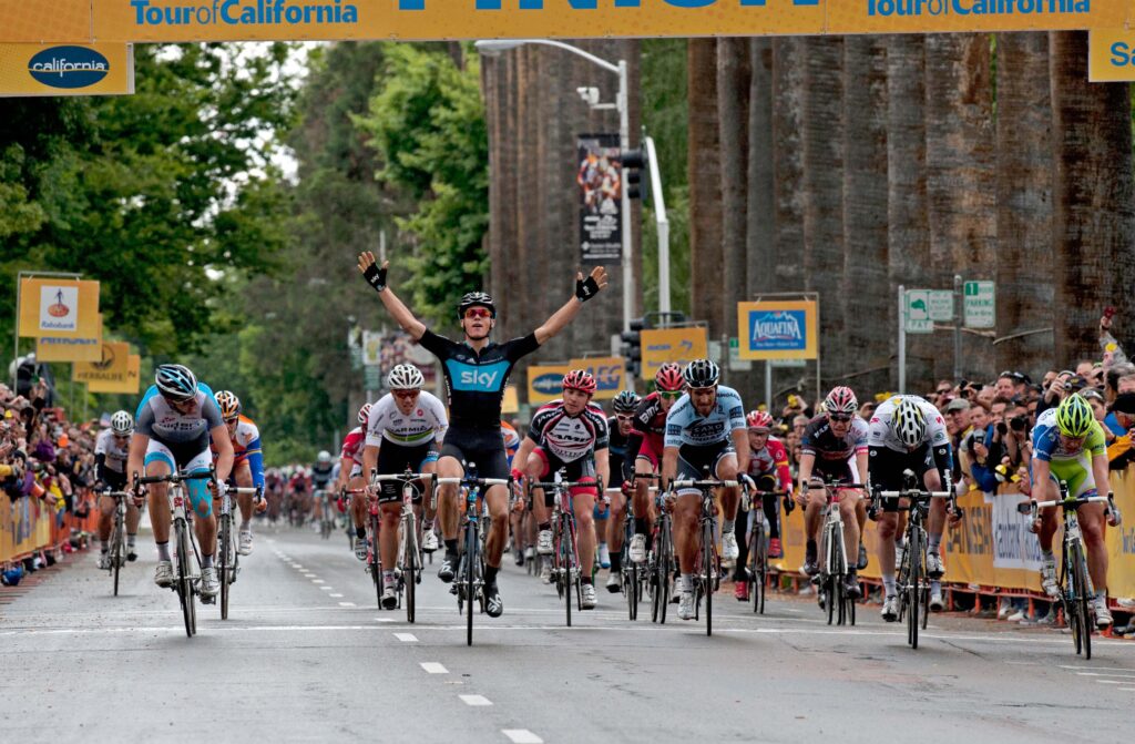 Ben Swift wins stage 2 of the Amgen Tour of California 2011 (© Photosport International)