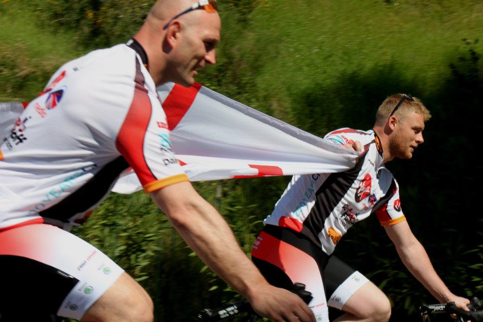 Dallaglio and Flintoff Cycle Slam 2012 (pic Amazon Creek, Facebook)