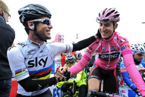 Giro 2012 S2 Mark Cavendish and Taylor Phinney (picture Gian Mattia D&rsquo;Alberto:LaPresse:RCS Sport)