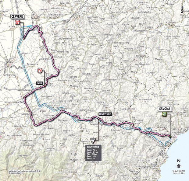 Giro 2012 Stage 13 map