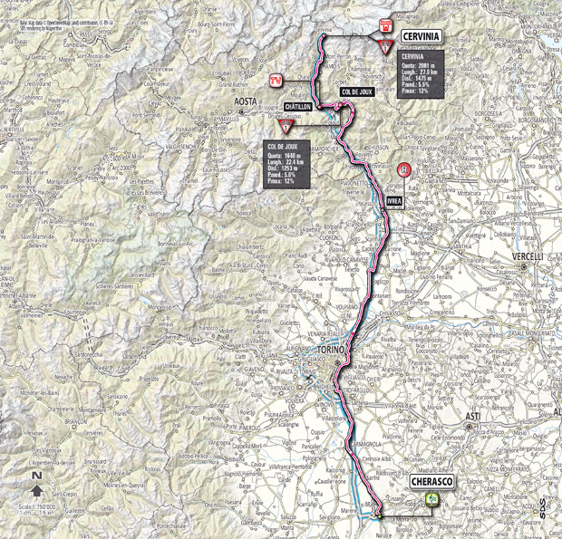 Giro 2012 Stage 14 map