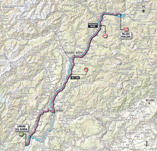 Giro 2012 Stage 16 map