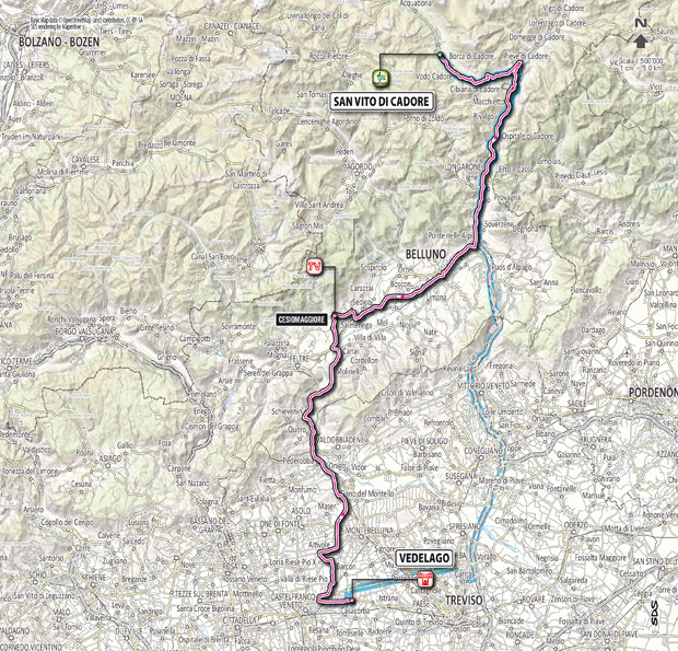 Giro 2012 Stage 18 map