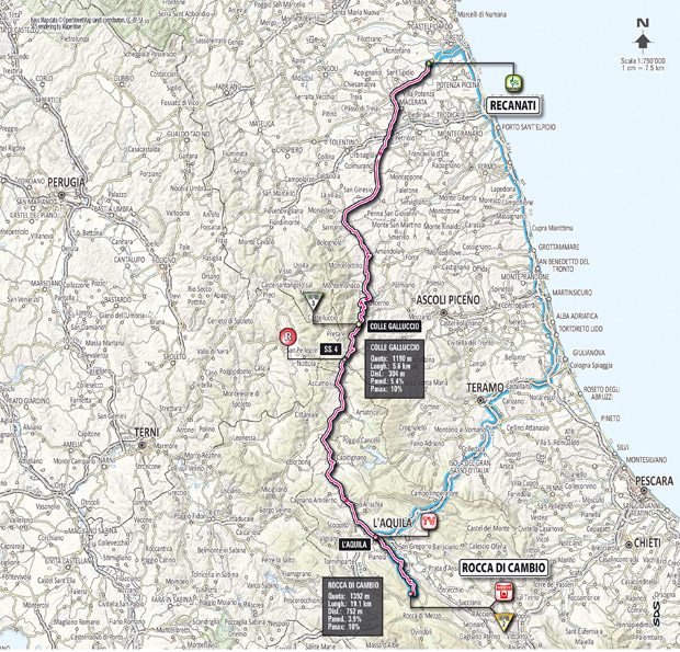 Giro 2012 Stage 7 map