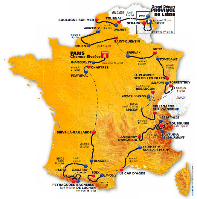 TDF 2012 parcours