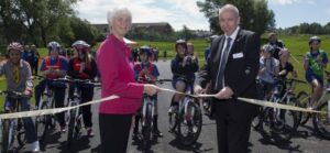 Baroness Sue Campbell CBE and British Cycling’s John Mills officially open the circuit