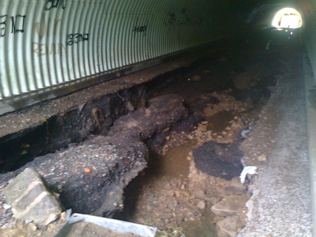 Cycle path damage – photo credit Simon Forster