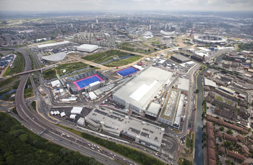 Olympic Park aerial shot July 2012
