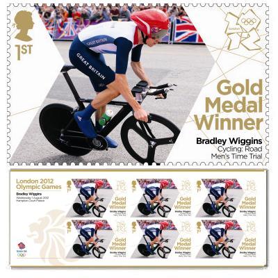 Bradley Wiggins gold medal commemorative stamp