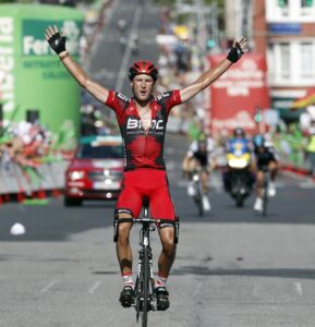 Vuelta 2012 S13 Steve Cummings celebrates his victory (copyright Unipublic:Graham Watson)