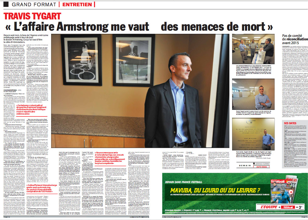 Travis Tygart l’Equipe