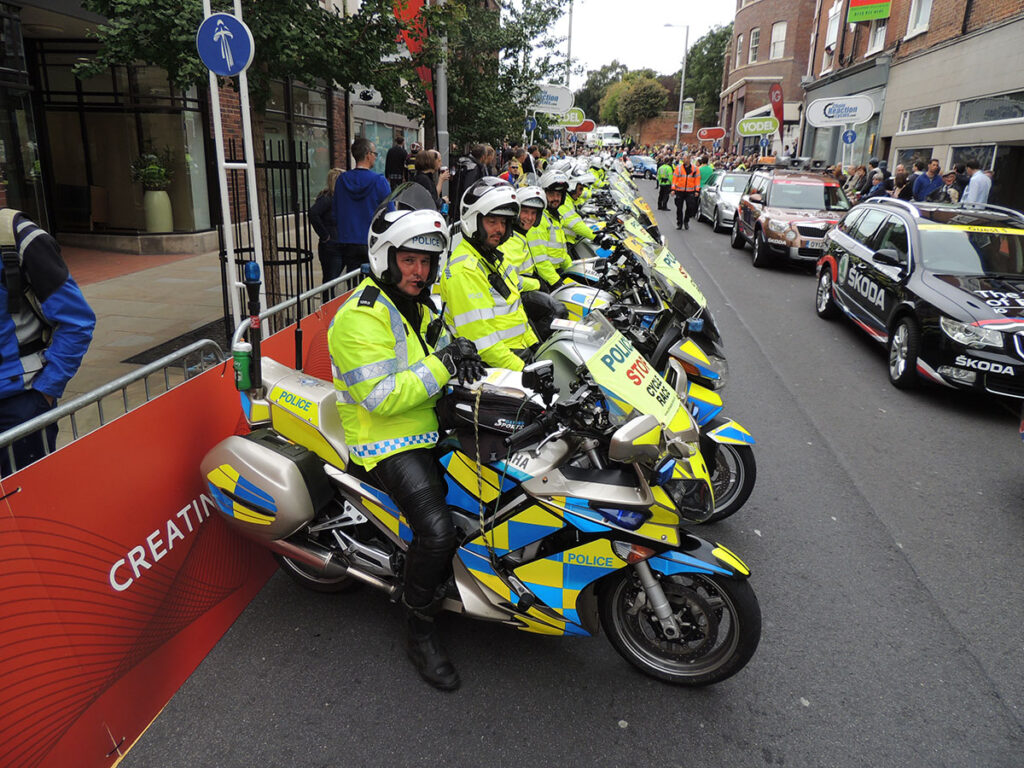 Police bikes at the Tour of Britain