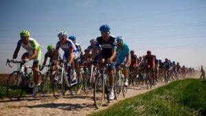 Paris-Roubaix 2011: The peloton chases © Simon MacMichael.jpg