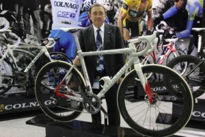 Colnago C59 with discs presented in Taipei by Ernesto Colnago