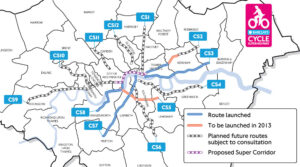Cycle Superhighway Map inc Super Corridor