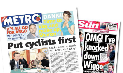 Newspapers react to Wiggins and Sutton incidents
