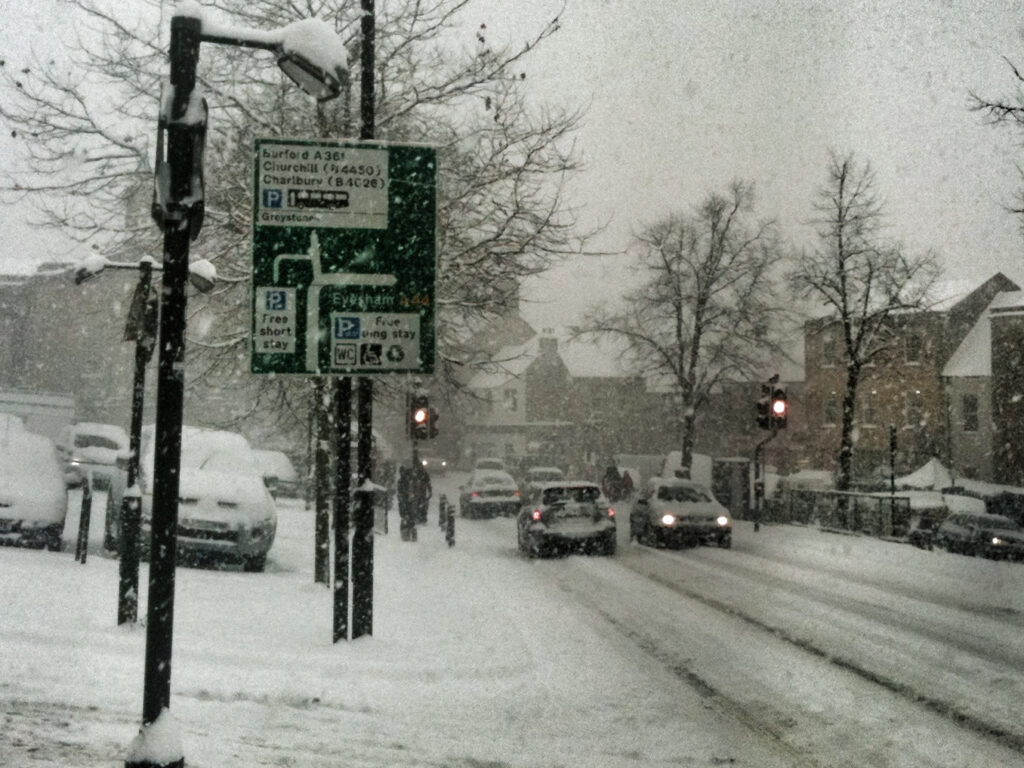 Cars in snow (copyright Simon MacMichael)