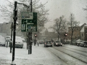 Cars in snow (copyright Simon MacMichael)