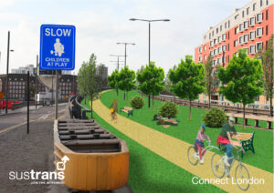 Sustrans Bow Flyover artists’ impression ‘after’