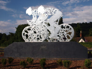 Dorking Olympic road race sculpture &copy; Simon MacMichael
