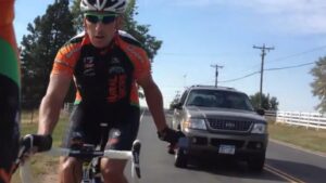 SUV driver harrassing cyclists