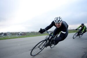 Sir Chris Hoy testing his own bikes