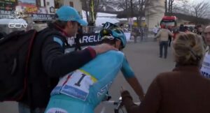 Astana soigneur Michele with Vincenzo Nibali