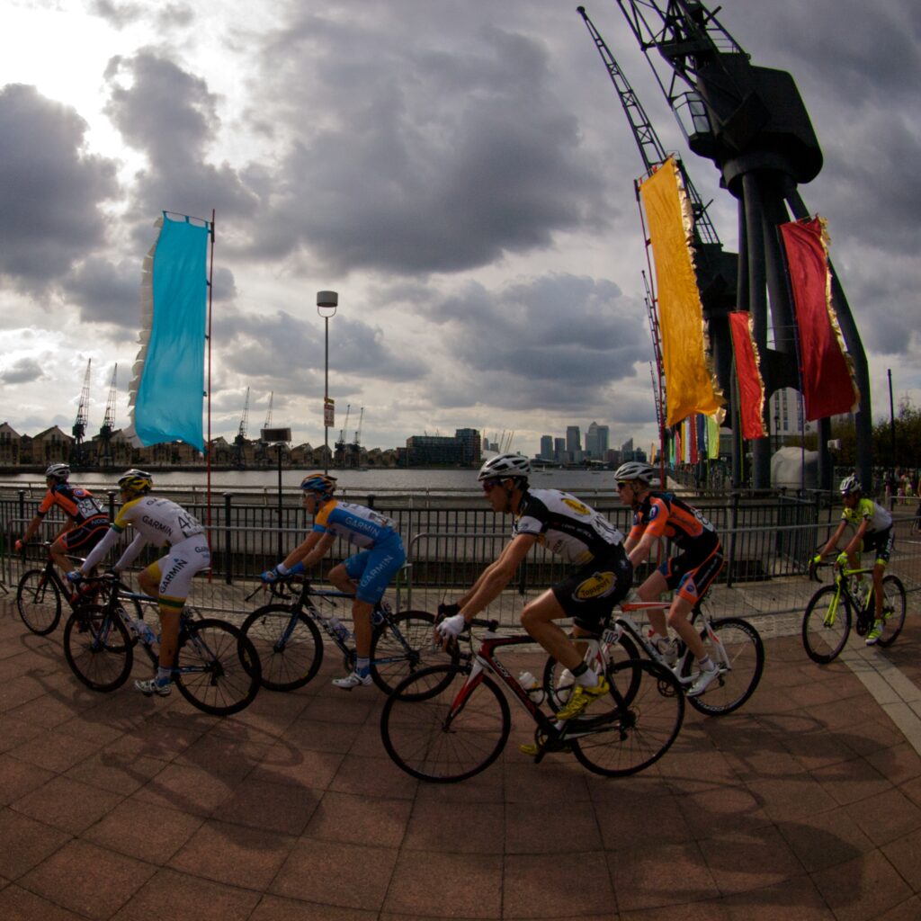London’s Docklands provided a spectacular backdrop (copyright Simon MacMichael)