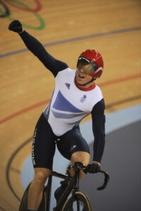 Chris Hoy after winning the keirin at London 2012 (copyright Britishcycling.org.uk)