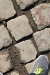 Paris roubaix standing on the cobbles