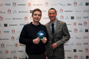 Tony accepts LCC award from Ned Boulting