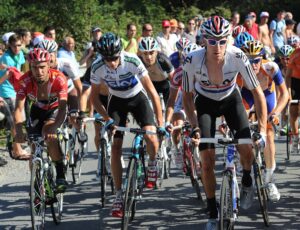 Bradley Wiggins works for Chris Froome on Vuelta Stage 19 (copyright: Tour of Spain/Graham Watson).jpg