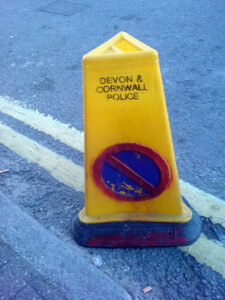 Devon and Cornwall police cone (copyright Flickr user roogi)