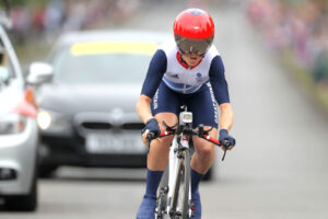 Emma Pooley in the 2012 Olympic time trial (copyright DCMS)