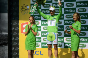 Peter Sagan.Note podium girls staying out of reach. (copyright paintnothing:Flickr)