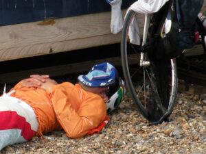 sleeping cyclist (copyright estherase:Flickr)