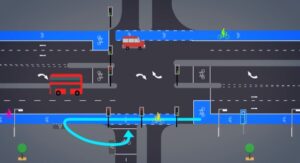 Two-stage right turn TfL video still