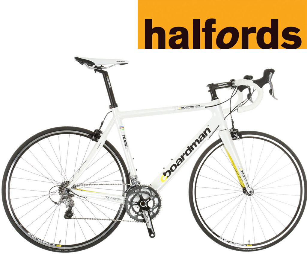Boardman Team C bike with Halfords logo