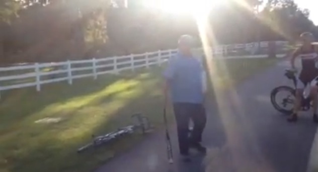 Baseball bat wielding motorist (source YouTube)