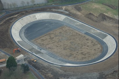 Bournemouth Velodrome under construction in 2011 – similar to proposed York Velodrome