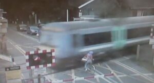 Level crossing near miss Sep 2013 BTP YouTube still
