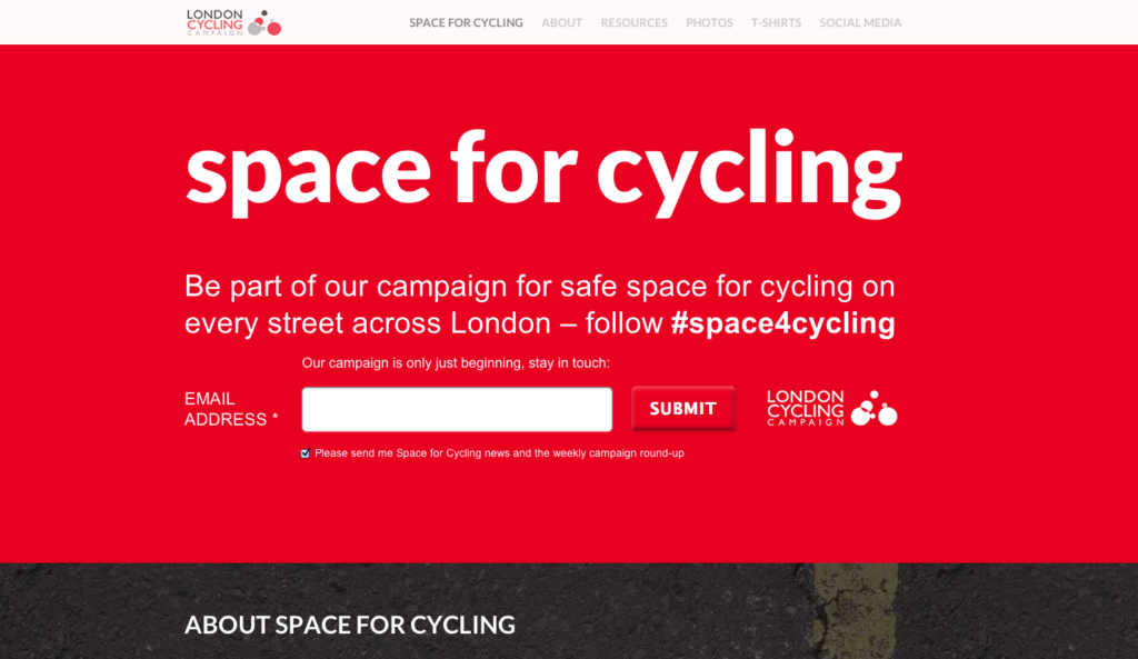 Space for Cycling website