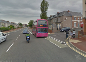 Camborne Place and Durham Road, Gateshead &copy; Google Streetview.png