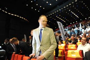 Chris Froome at presentation of 2014 Tour de France (copyright Simon Wilkinson, SWPix.com)