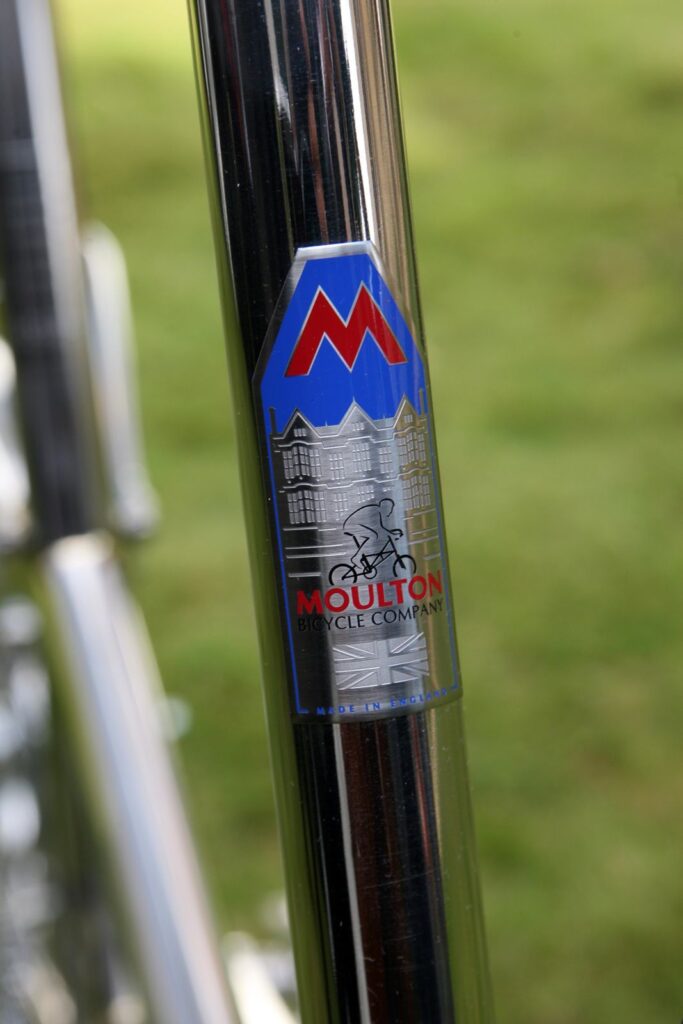 Dr Alex Moulton 90th birthday bike – head badge