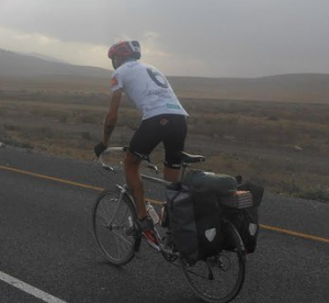 Hugh Thompson on his journey to Rio (Image via www.ride2rio.co.uk)