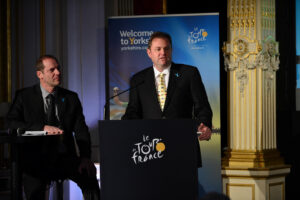 Christian Prudhomme and Gary Verity at presentation of 2014 TDF Grand Depart (picture by Dave Winter:SWPix.com)