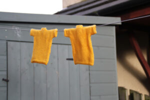 Knitted yellow bunting – Baa Ram Ewe