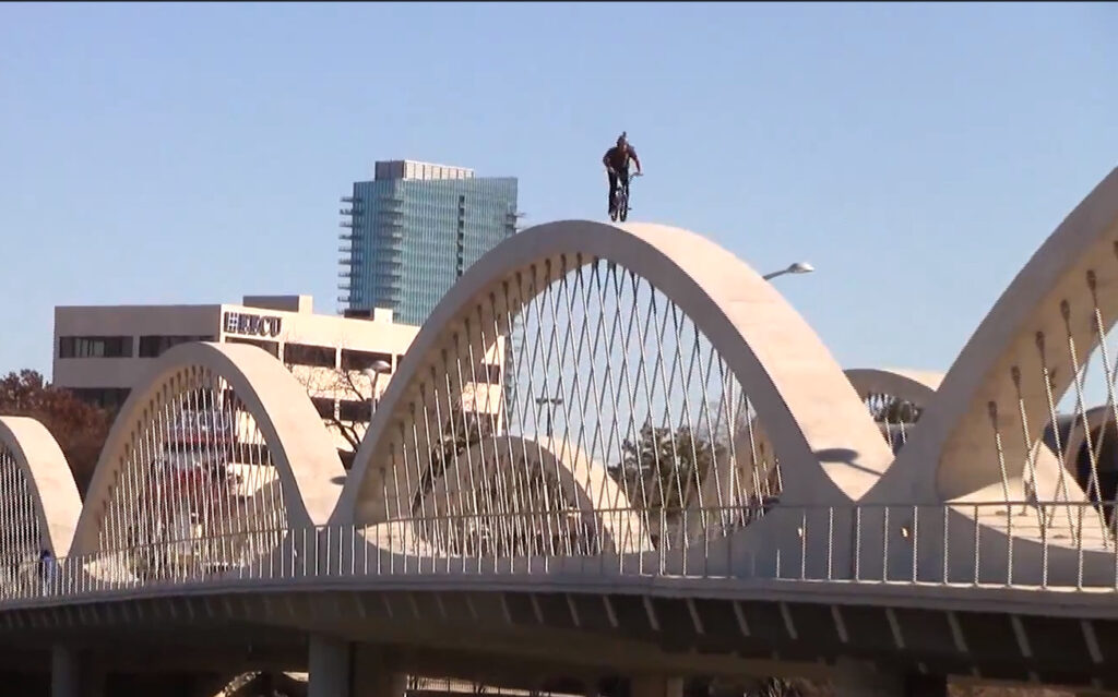 Matt Olson rides Fort Worth Seventh Street Bridge 02